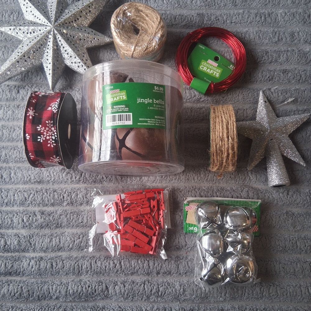 Jingle Bells Christmas Wreath Making Set with Red and Silver Accents